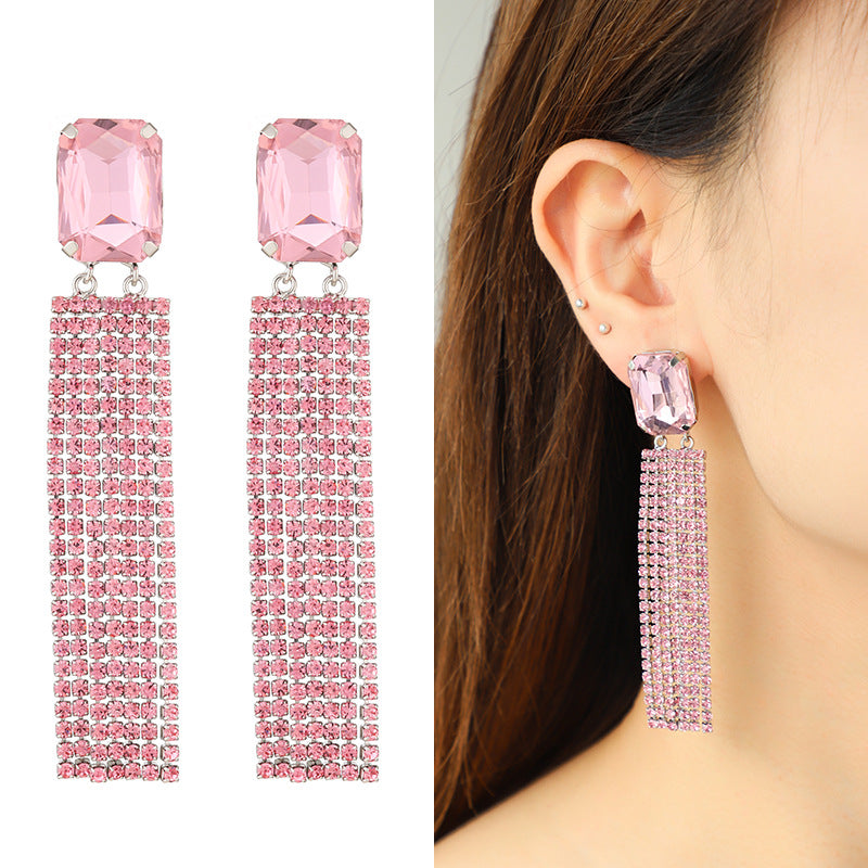 Wholesale Cyberpunk Dopamine Colorful Tassel Earrings